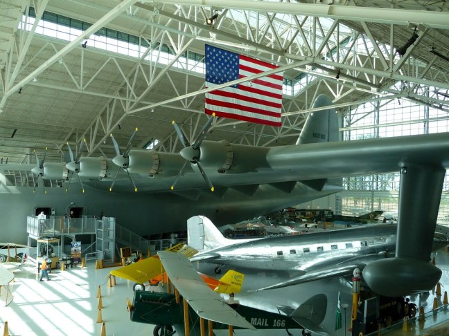 The "Spruce Goose" dwarfs everything else in the museum.
