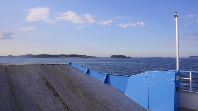 Aboard ferry to Deer Island