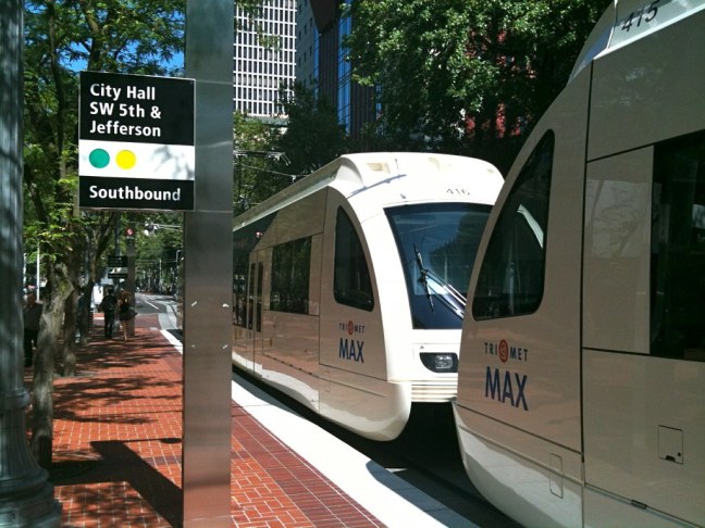 Portland's very sleek public transportation system, TriMet.