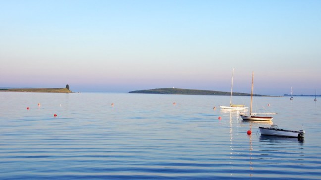 View of islands off coast of Chester