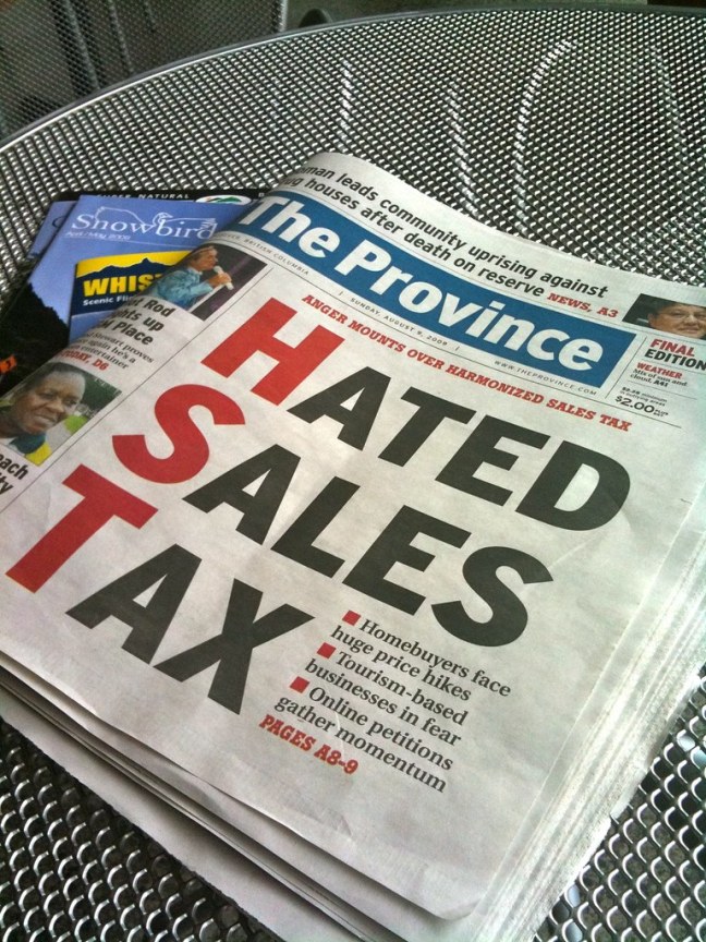 The new Harmonized Sales Tax was the talk of the region