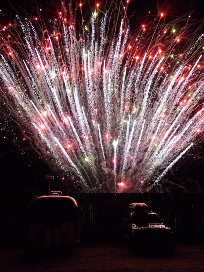 Fireworks feet away from my site at Mariposa Fairgrounds