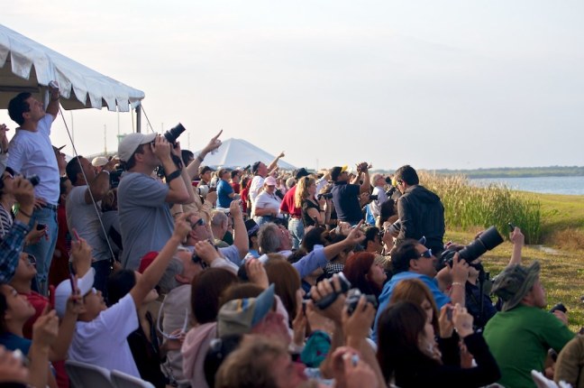 Crowd view of NASA causeway