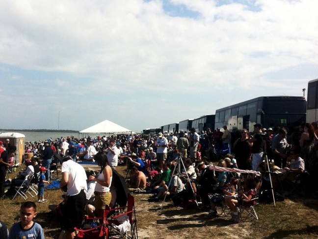 Crowd view of NASA causeway