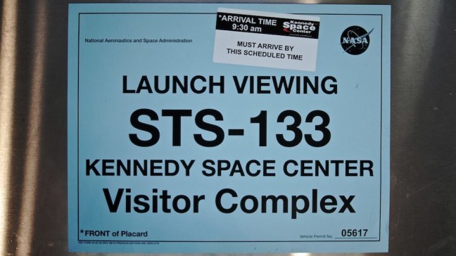 STS-133 Vehicle Placard