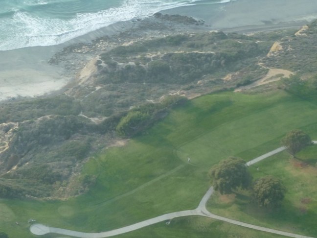 View of Torrey Pines Golf Course from the pilot's seat