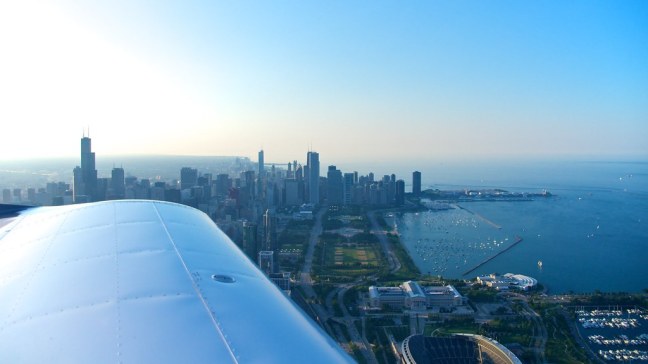 Chicago's lakefront from above