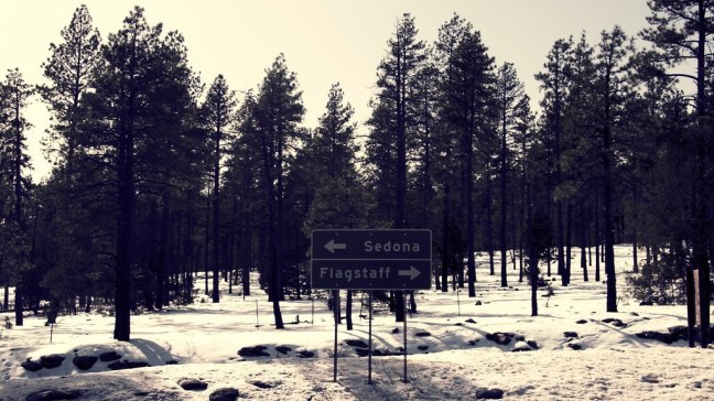 Uhhhh, snow on the way to Flagstaff