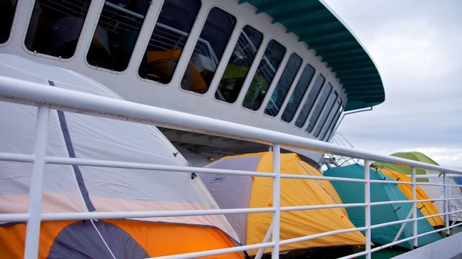 Tenting on M/V Columbia