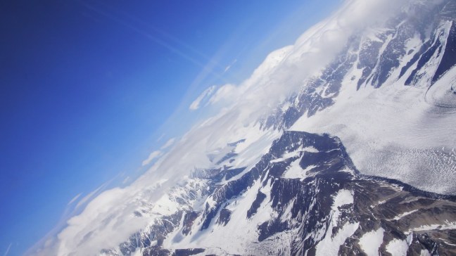 Steep turn above Denali National Park