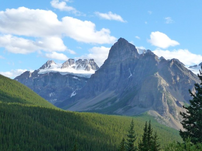 Some of the “Ten Peaks” at Moraine Lake