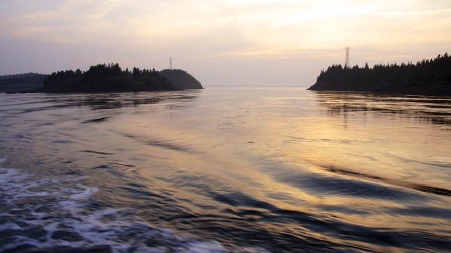 Sunset aboard ferry back to L'Etete