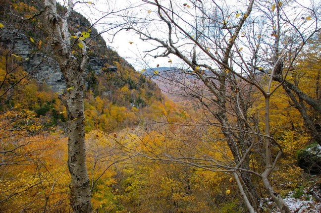 Hiking up Smuggler's Notch near Stowe