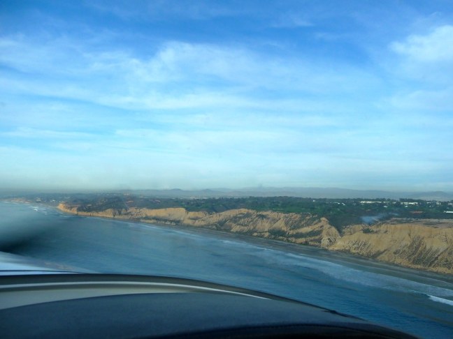 View of Black's Beach from the pilot's seat