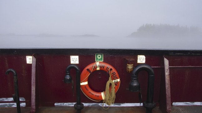Aboard ferry to Deer Island